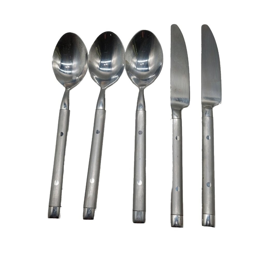 Hampton Silversmith Shangrila 3 Dinner Spoons & 2 Knives Flatware Replacement